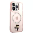 Karl Lagerfeld case iPhone 14 Pro Max 6,7" KLHMP14XHNKCIP Magsafe IML NFT Karl&Choupette tok, rózsaszín