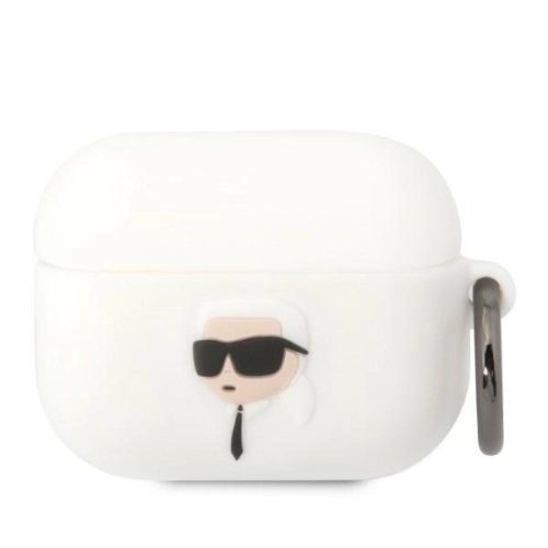 Karl Lagerfeld KLAPRUNIKH AirPods Pro cover Silicone Karl Head 3D tok, fehér