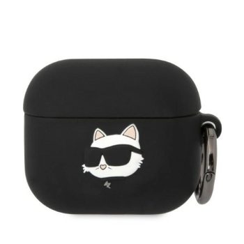   Karl Lagerfeld KLA3RUNCHK AirPods 3 cover tok, fekete Silicone Choupette Head 3D tok, fekete