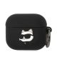 Karl Lagerfeld KLA3RUNCHK AirPods 3 cover tok, fekete Silicone Choupette Head 3D tok, fekete