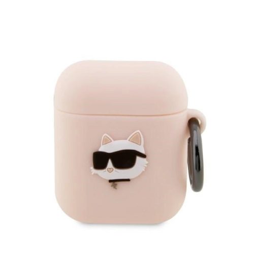 KARL LAGERFELD KLA2RUNCHP Apple Airpods 1 / 2 3D Sil NFT Choupette tok, rózsaszín