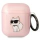 Karl Lagerfeld KLA2HNCHTCP Airpods 1/2 cover Ikonik Choupette tok, rózsaszín