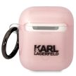 Karl Lagerfeld KLA2HNCHTCP Airpods 1/2 cover Ikonik Choupette tok, rózsaszín