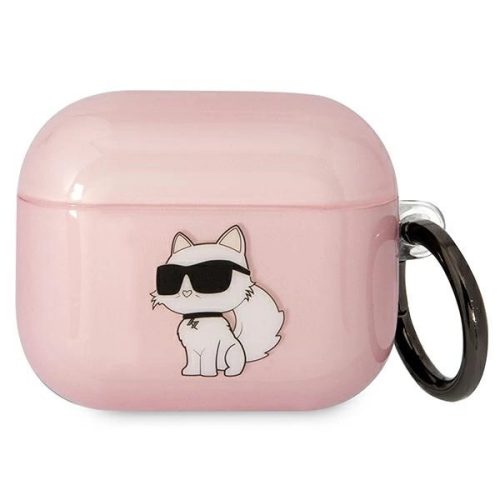 Karl Lagerfeld KLA3HNCHTCP Airpods 3 cover Ikonik Choupette tok, rózsaszín
