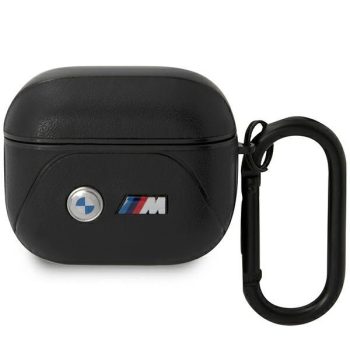   BMW BMA322PVTK AirPods 3 gen cover Leather Curved Line tok, fekete