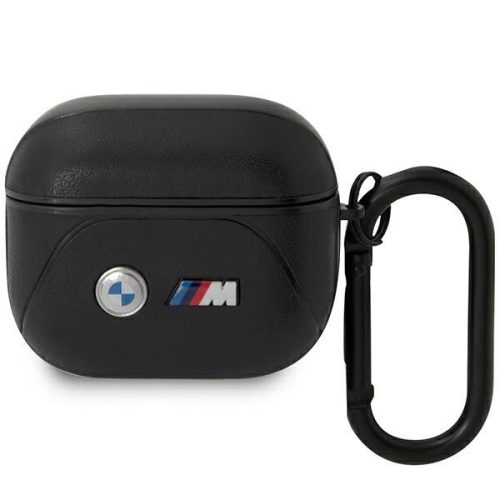 BMW BMA322PVTK AirPods 3 gen cover Leather Curved Line tok, fekete