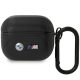 BMW BMA322PVTK AirPods 3 gen cover Leather Curved Line tok, fekete