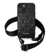 Karl Lagerfeld KLHCP14SSTMMK iPhone 14 6,1" Monogram Plaque Logo Strap tok, fekete