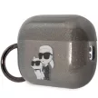 Karl Lagerfeld KLAP2HNKCTGK Airpods Pro 2 (2022/2023) cover Glitter Karl&Choupette tok, fekete