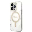 Guess GUBPP14LHMEACSH Case+ Charger Set iPhone 14 Pro 6.1" Marble MagSafe tok, fehér