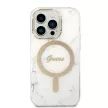 Guess GUBPP14LHMEACSH Case+ Charger Set iPhone 14 Pro 6.1" Marble MagSafe tok, fehér