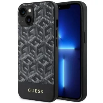   Guess GUHMP14SHGCFSEK iPhone 14 6.1" GCube Stripes MagSafe tok, fekete
