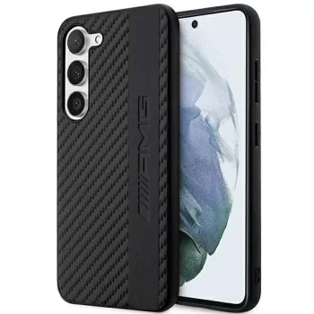   AMG Carbon Stripe&Embossed Samsung Galaxy S23 Plus AMHCS23MBLSCA, hátlap, tok, fekete