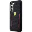 Ferrari FEHCS23MNPYK Carbon Contrast Edges Samsung Galaxy S23 Plus, hátlap, tok, fekete