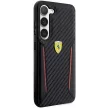 Ferrari FEHCS23MNPYK Carbon Contrast Edges Samsung Galaxy S23 Plus, hátlap, tok, fekete