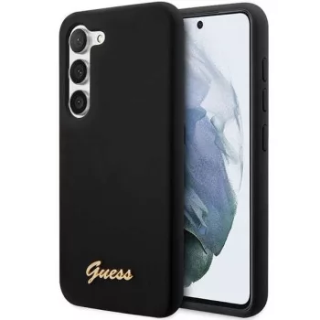   Guess GUHCS23MSLSMK Samsung Galaxy S23 Plus hátlap, tok Silicone Vintage Gold Logo, fekete