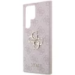 Guess GUHCS23L4GMGPI 4G Big Metal Logo Samsung Galaxy S23 Ultra, hátlap, tok, rózsaszín