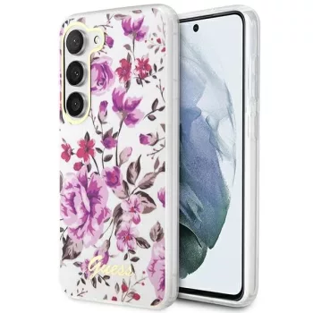   Guess GUHCS23MHCFWST Samsung Galaxy S23 Plus hátlap, tok Flower Collection, fehér