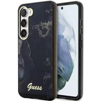   Guess GUHCS23MHTMRSK Samsung Galaxy S23 Plus hátlap, tok Golden Marble Collection, fekete
