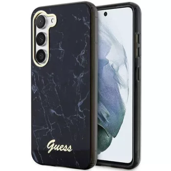   Guess GUHCS23SPCUMAK Samsung Galaxy S23 hátlap, tok Marble, fekete