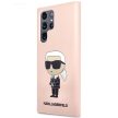 Karl Lagerfeld Silicone Ikonik Samsung Galaxy S23 Ultra KLHCS23LSNIKBCP, hátlap, tok, rózsaszín