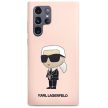 Karl Lagerfeld Silicone Ikonik Samsung Galaxy S23 Ultra KLHCS23LSNIKBCP, hátlap, tok, rózsaszín
