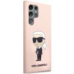 Karl Lagerfeld Silicone Ikonik Samsung Galaxy S23 Ultra KLHCS23LSNIKBCP, hátlap, tok, rózsaszín