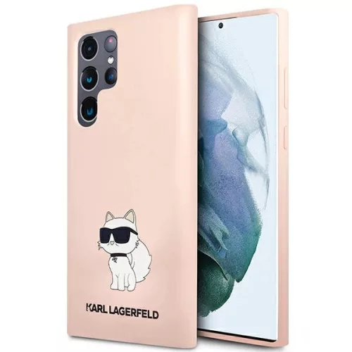 Karl Lagerfeld Silicone Choupette Samsung Galaxy S23 Ultra KLHCS23LSNCHBCP, hátlap, tok, rózsaszín