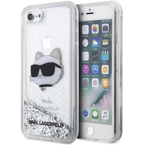 Karl Lagerfeld KLHCI8LNCHCS iPhone 7/8/ SE 2020 / SE 2022 Glitter Choupette Head tok, ezüst