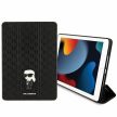 Karl Lagerfeld KLFC10SAKHPKK iPad 10.2" Folio Magnet Allover Cover Saffiano Monogram Ikonik tok, fekete