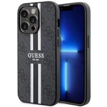   GUESS GUHMP14XP4RPSK iPhone 14 PRO MAX (MagSafe 4G Printed Stripes / tok, fekete)