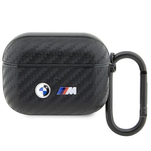 BMW BMAPWMPUCA2 AirPods Pro cover Carbon Double Metal Logo tok, fekete