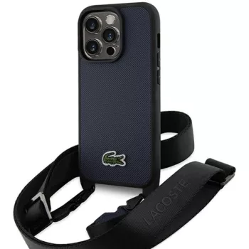   Lacoste LCHCP14LSPVCV iPhone 14 Pro 6.1" Iconic Petit Pique Crossbody tok, sötétkék