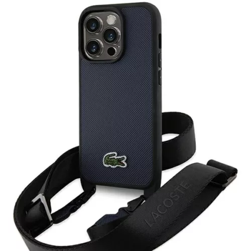 Lacoste LCHCP14LSPVCV iPhone 14 Pro 6.1" Iconic Petit Pique Crossbody tok, sötétkék