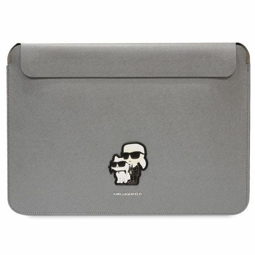 Karl Lagerfeld bag laptop 16" KLCS16SAKCPMG Saffiano Karl&Choupette laptop táska, ezüst