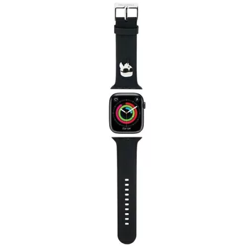 Karl Lagerfeld 3D Rubber Karl Head óraszíj Apple Watch 42/44/45/49mm tok, fekete