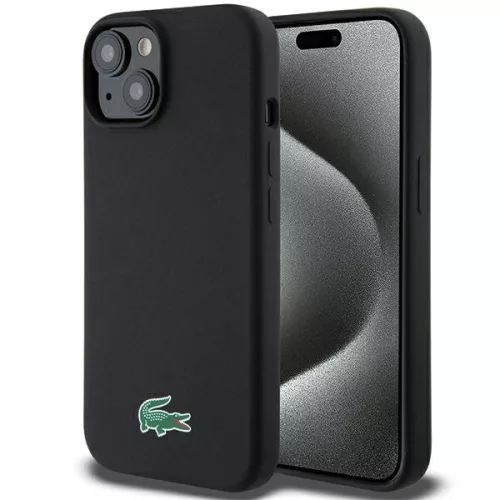 Lacoste LCHMP15SSLOK iPhone 15 6.1" Silicone MagSafe tok, fekete