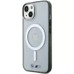 BMW BMHMP15SHCRS iPhone 15 6.1" hardcase tok, ezüst Ring MagSafe tok, átlátszó