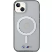 BMW BMHMP15SHCRS iPhone 15 6.1" hardcase tok, ezüst Ring MagSafe tok, átlátszó