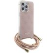 Guess GUHCP15LHC4SEP iPhone 15 Pro 6.1" Crossbody Cord 4G Print tok, rózsaszín