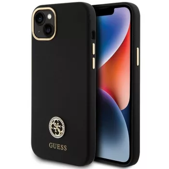   Guess GUHCP15M4DGPK iPhone 15 Plus / 14 Plus 6.7" Silicone Logo Strass 4G tok, fekete