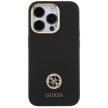 Guess GUHCP15XM4DGPK iPhone 15 Pro Max 6.7" Silicone Logo Strass 4G tok, fekete
