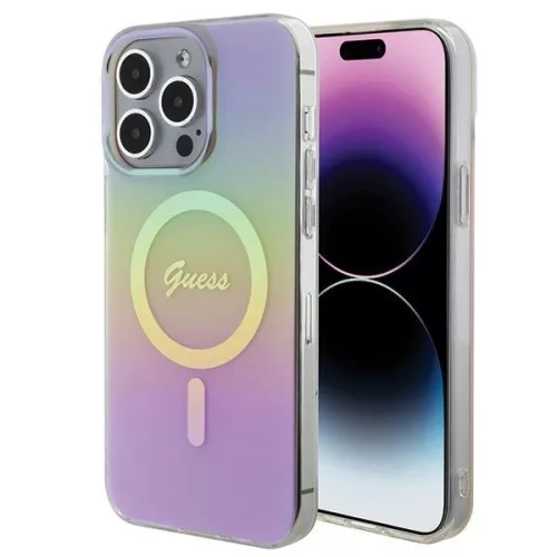 Guess GUHMP15LHITSP iPhone 15 Pro 6.1" IML Iridescent MagSafe tok, rózsaszín