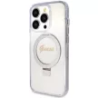 GUESS GUHMP15LHRSGSD iPhone 15 Pro (MagSafe / Glitter Script Logo / Ring stand / tok, átlátszó
