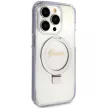 GUESS GUHMP15LHRSGSD iPhone 15 Pro (MagSafe / Glitter Script Logo / Ring stand / tok, átlátszó
