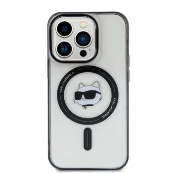   Karl Lagerfeld KLHMP15LHCHNOTK iPhone 15 Pro 6.1" IML Choupette's Head MagSafe tok, átlátszó