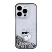 Karl Lagerfeld iPhone 15 Pro 6,1" KLHCP15LLKCNSK Liquid Glitter Choupette tok, átlátszó