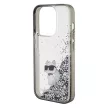 Karl Lagerfeld iPhone 15 Pro 6,1" KLHCP15LLKCNSK Liquid Glitter Choupette tok, átlátszó