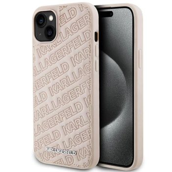   Karl Lagerfeld KLHCP15MPQKPMP iPhone 15 Plus / 14 Plus 6.7" Quilted K Pattern tok, rózsaszín
