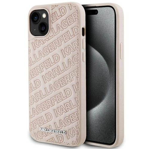 Karl Lagerfeld KLHCP15MPQKPMP iPhone 15 Plus / 14 Plus 6.7" Quilted K Pattern tok, rózsaszín